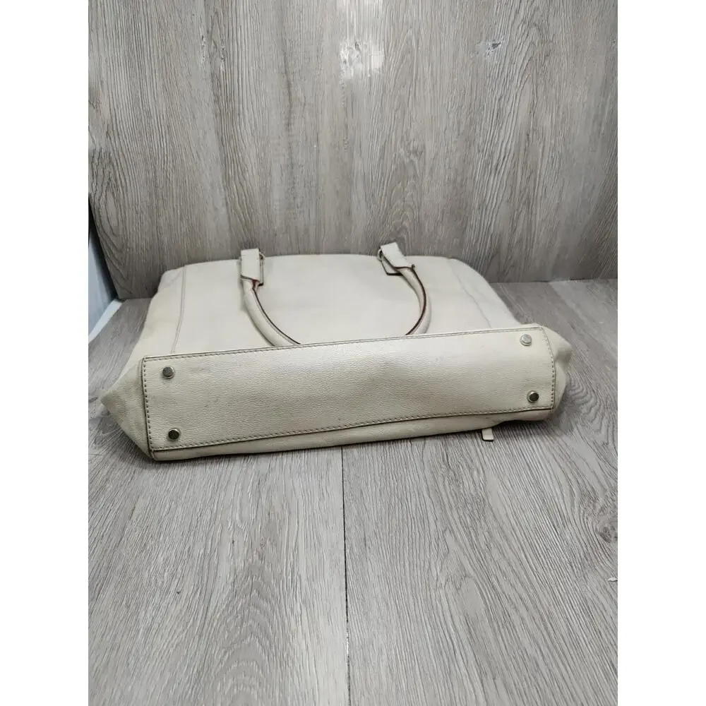 Kate Spade Baxter Street Cobble Hill Carry All Leather Top Handle Bag Cream